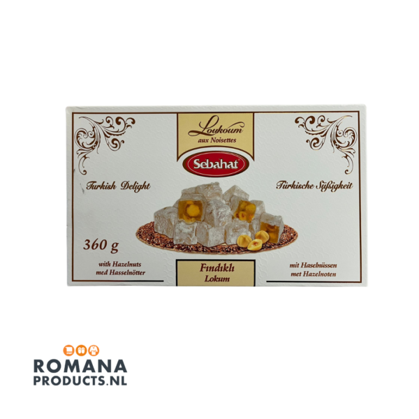 Sabahat Turkish Delight met Hazelnoten 360gr.